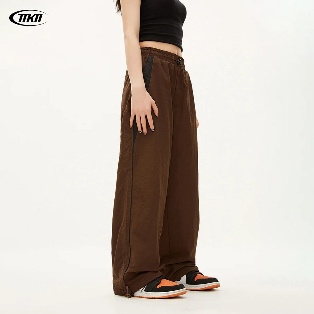 Y2K Vintage Fashion Loose Pant 2024 Casual Street Hip Hop Baggy Pants High Waist Wide Leg Trousers Solid Joggers Women Clothes