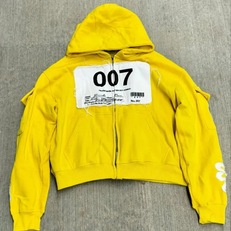 Y2k Zip Up Hoodies New Harajuku Hip Hop Long Sleeve Coats Loose Hooded Vintage Fashion Street Jacket Sweatshirt Men and Women