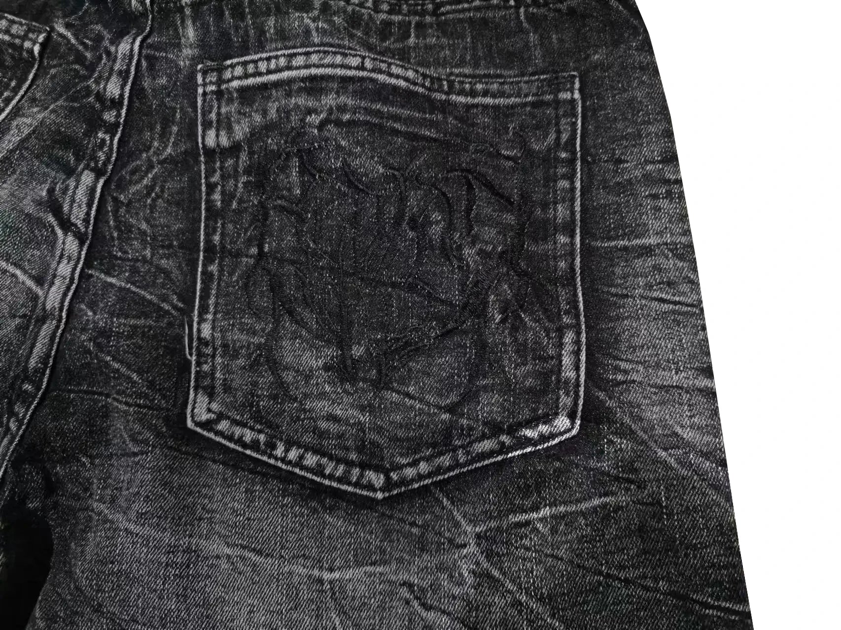 Y2K Retro Oversized Baggy Unisex Mopping Pants Phantom Jeans Men High Street Spider Embroidered Patch Hip Hop Streetwear Gothic