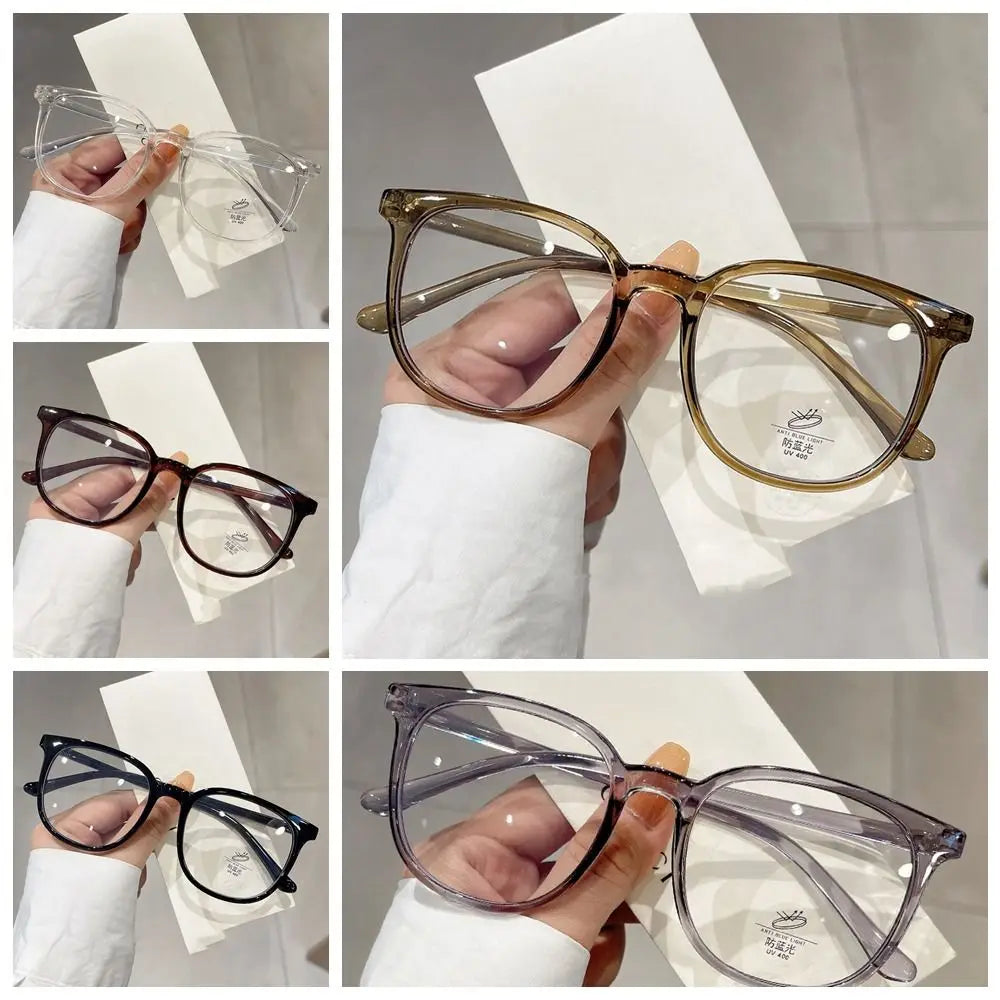 Transparent Anti-blue Light Glasses Lightweight Anti Radiation Square Frame Myopia Glasses Retro Eye Protective