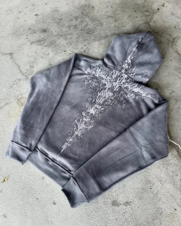 Y2k Zip Up Hoodies New Harajuku Hip Hop Long Sleeve Coats Loose Hooded Vintage Fashion Street Jacket Sweatshirt Men and Women