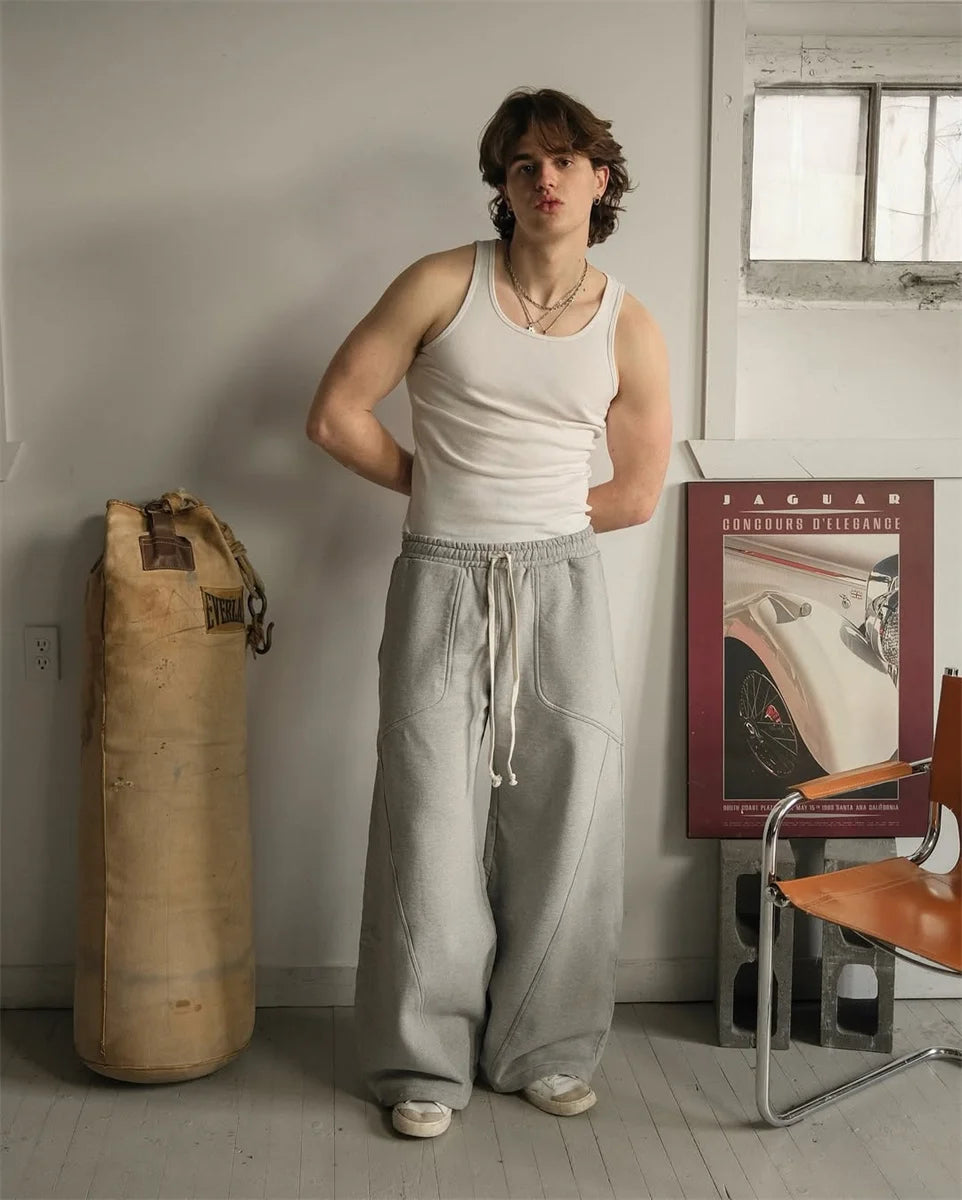 2025 Street Hip-hop Goth Harajuku Fashion Versatile Straight Wide-leg Pants Men American Retro Y2K Casual Loose Trousers Women
