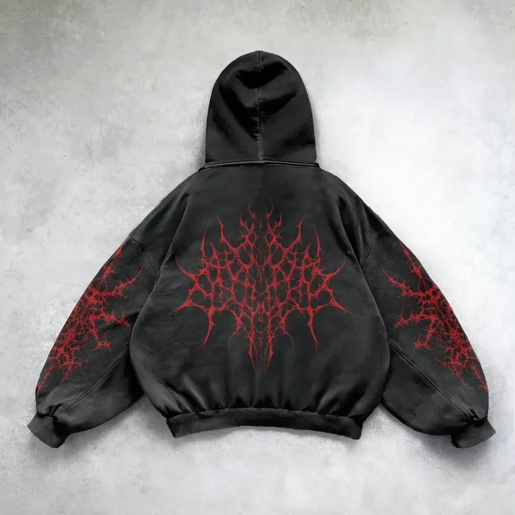 Y2k Zip Up Hoodies New Harajuku Hip Hop Long Sleeve Coats Loose Hooded Vintage Fashion Street Jacket Sweatshirt Men and Women