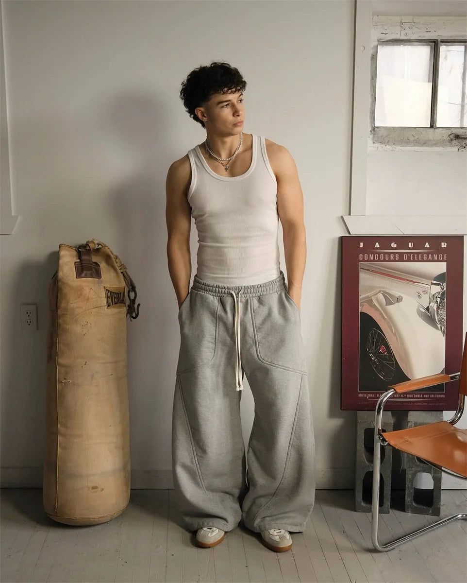 2025 Street Hip-hop Goth Harajuku Fashion Versatile Straight Wide-leg Pants Men American Retro Y2K Casual Loose Trousers Women