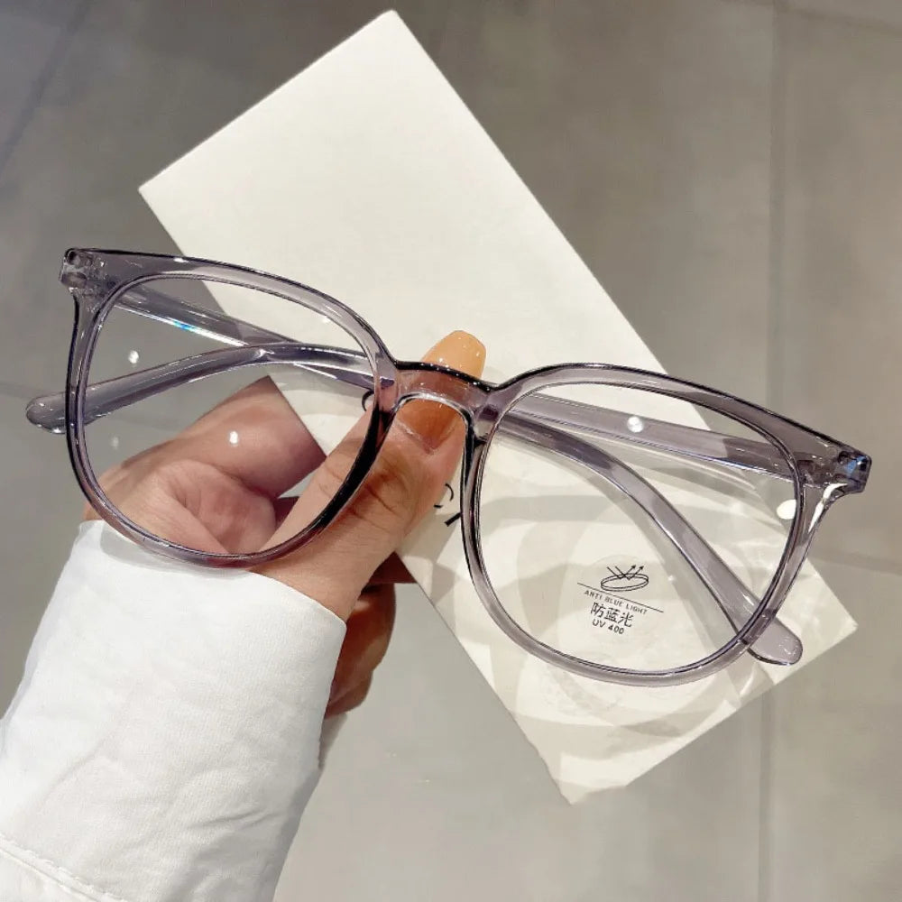 Transparent Anti-blue Light Glasses Lightweight Anti Radiation Square Frame Myopia Glasses Retro Eye Protective