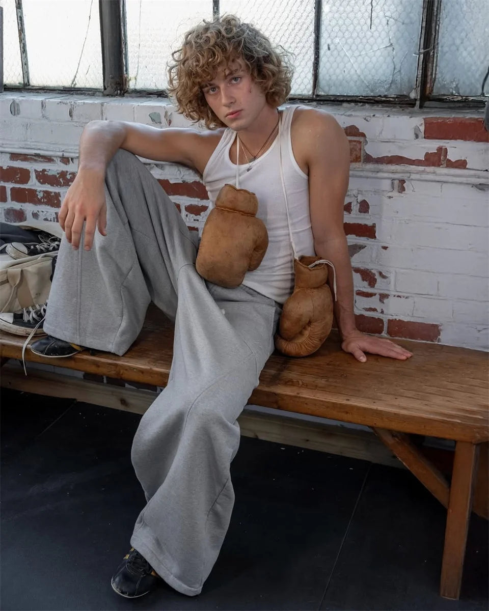 2025 Street Hip-hop Goth Harajuku Fashion Versatile Straight Wide-leg Pants Men American Retro Y2K Casual Loose Trousers Women