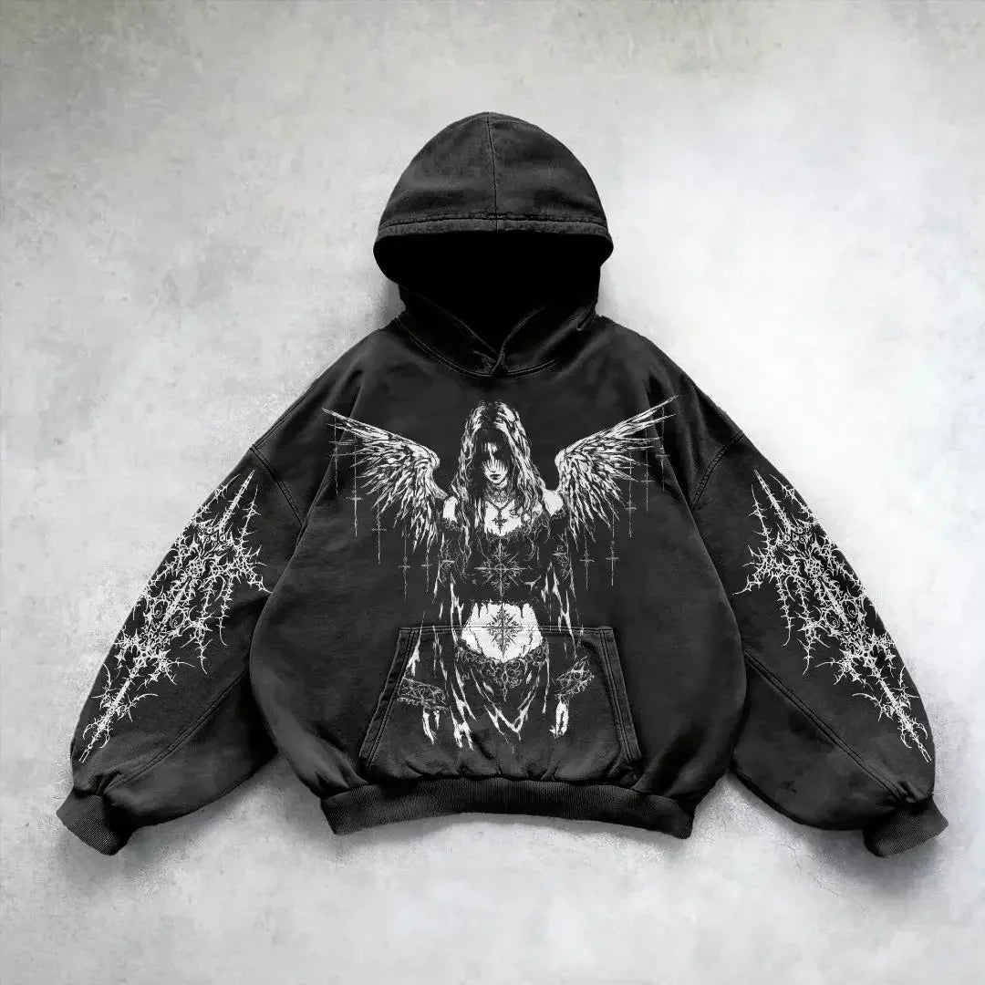 Y2k Zip Up Hoodies New Harajuku Hip Hop Long Sleeve Coats Loose Hooded Vintage Fashion Street Jacket Sweatshirt Men and Women