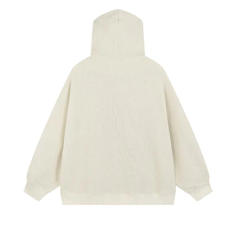 Y2k Zip Up Hoodie Women Autumn Retro Embroidered Letter Loose Long Sleeve Tops 2025 Casual Hooded Sweatshirts Harajuku Jackets