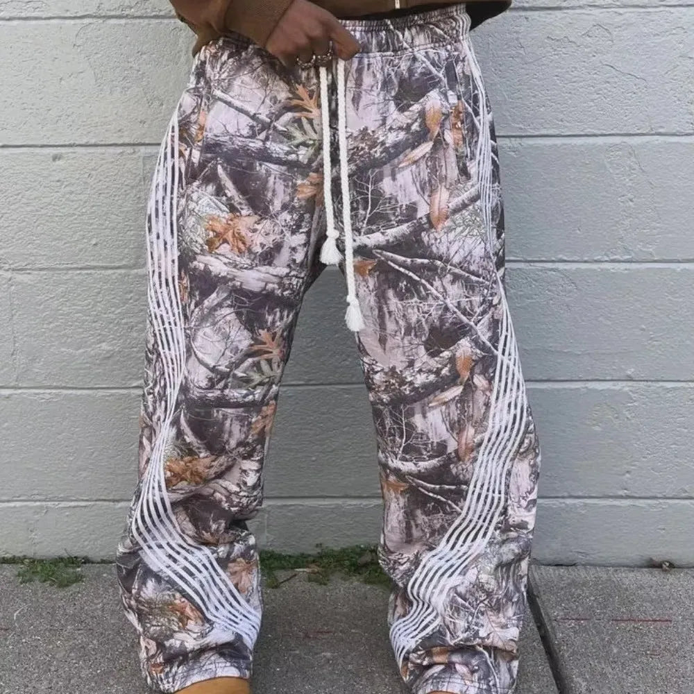 Man Baggy Pants Cargo Streetwear Joggers Men Y2k Camouflage Trousers Camo Pants Harajuku Korean Hip Hop Drawstring Sports Pants