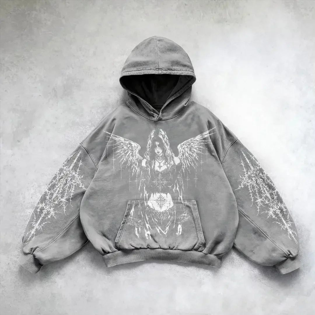 Y2k Zip Up Hoodies New Harajuku Hip Hop Long Sleeve Coats Loose Hooded Vintage Fashion Street Jacket Sweatshirt Men and Women