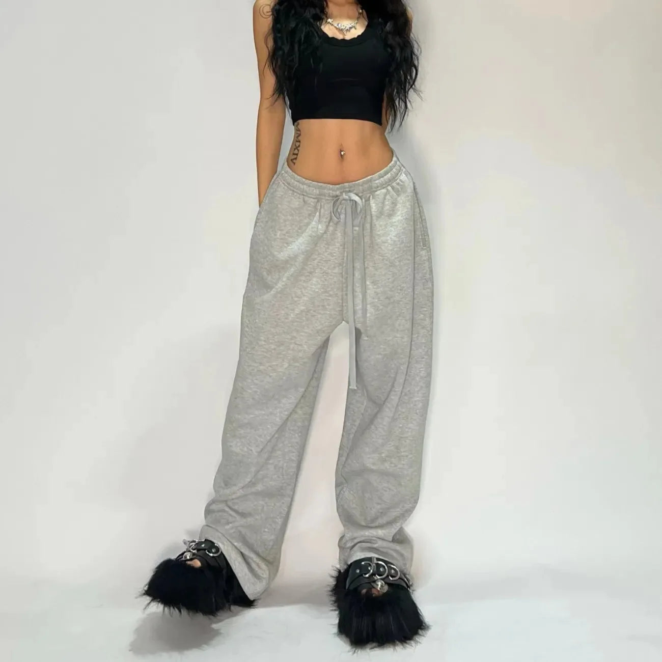 2025 Street Hip-hop Goth Harajuku Fashion Versatile Straight Wide-leg Pants Men American Retro Y2K Casual Loose Trousers Women