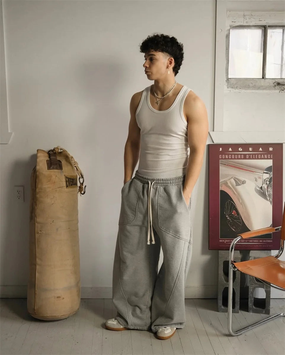 2025 Street Hip-hop Goth Harajuku Fashion Versatile Straight Wide-leg Pants Men American Retro Y2K Casual Loose Trousers Women